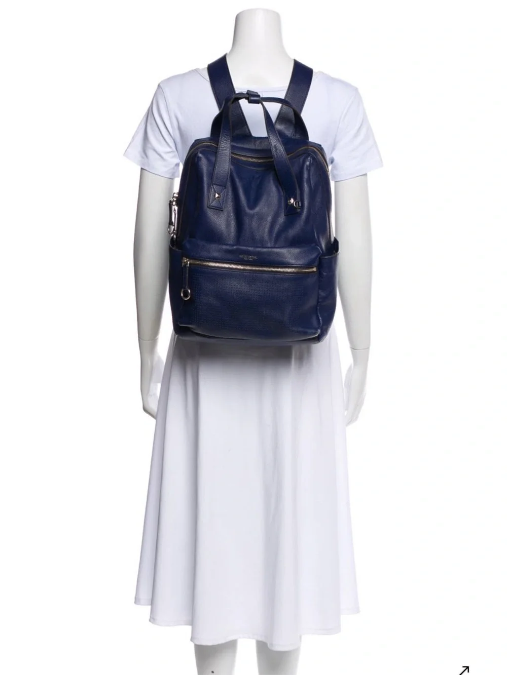 henri bendel Black Pebbled Leather Backpack